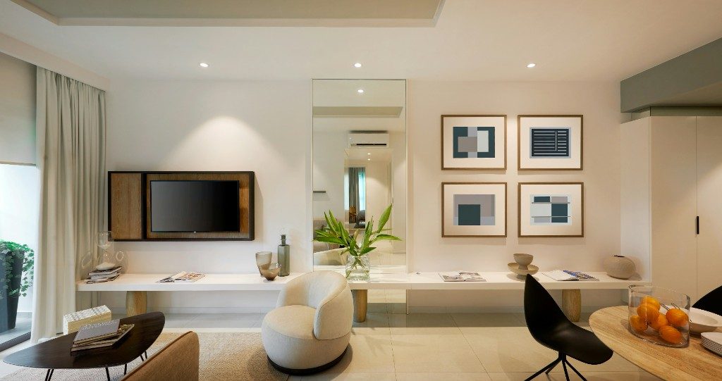 Wohnzimmer — Wohnung mit Lage- und Energietext — Linz